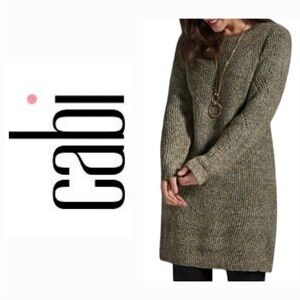 CAbi Women's Gray Long Sleeve Sweater Dress